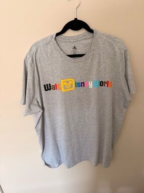 Disney Light Gray Crewneck Tee with Printed Pride Multi Color Logo